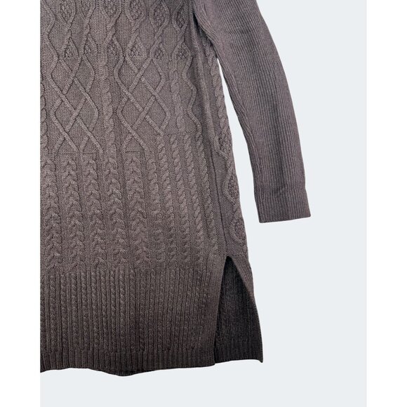 Chicos Espresso Brown Knit Open Front Cardigan Sweater Wool Cashmere Size 1 US M - Picture 11 of 13